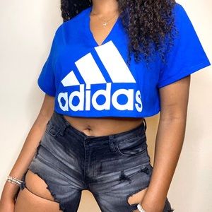 Adidas Custom Crop Top with Skirt - Royal Blue